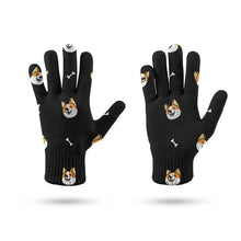 Load image into Gallery viewer, Cheerful Corgi Faces Touch Screen Gloves-Accessories-Accessories,Corgi,Dog Dad Gifts,Dog Mom Gifts,Gloves-13