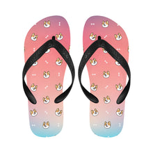 Load image into Gallery viewer, Cheerful Corgi Faces Unisex Slippers - 7 Gradients-Footwear-Accessories,Corgi,Dog Dad Gifts,Dog Mom Gifts,Slippers-5