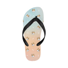 Load image into Gallery viewer, Cheerful Corgi Faces Unisex Slippers - 7 Gradients-Footwear-Accessories,Corgi,Dog Dad Gifts,Dog Mom Gifts,Slippers-Pastel Sunrise-S-18