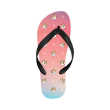 Load image into Gallery viewer, Cheerful Corgi Faces Unisex Slippers - 7 Gradients-Footwear-Accessories,Corgi,Dog Dad Gifts,Dog Mom Gifts,Slippers-Tropical Sunset-S-22