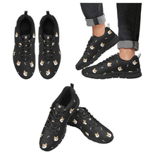 Load image into Gallery viewer, Cheerful Corgi Faces Women's Breathable Sneakers - 7 Gradients-Black-US13-48