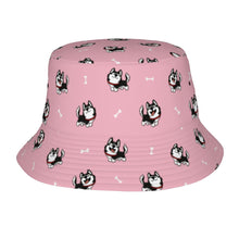Load image into Gallery viewer, Cheerful Husky Love Bucket Hat-Hats &amp; Caps-Light Pink-One Size-17
