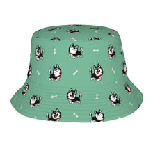 Load image into Gallery viewer, Cheerful Husky Love Bucket Hat-Hats &amp; Caps-Mint Green-One Size-25