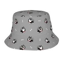 Load image into Gallery viewer, Cheerful Husky Love Bucket Hat-Hats &amp; Caps-Parisian Gray-One Size-33