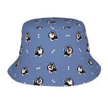 Load image into Gallery viewer, Cheerful Husky Love Bucket Hat-Hats &amp; Caps-Slate Blue-One Size-41
