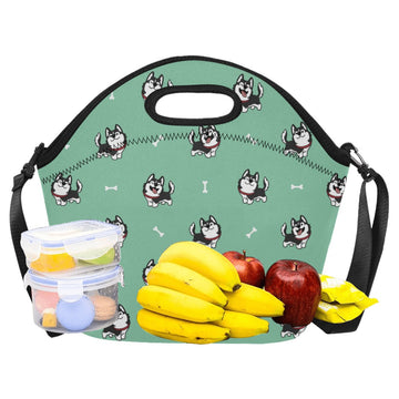 Cheerful Husky Love Neoprene Lunch Bag 18 360x