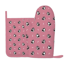 Load image into Gallery viewer, Cheerful Husky Love Oven Mitts and Pot Holder Set-Kitchen Decor-Accessories,Dog Mom Gifts,Siberian Husky-8