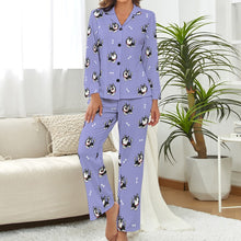 Load image into Gallery viewer, Cheerful Husky Love Pajamas Set for Women-Lavender Purple-XS-7