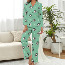 Load image into Gallery viewer, Cheerful Husky Love Pajamas Set for Women-Mint Green-XS-6
