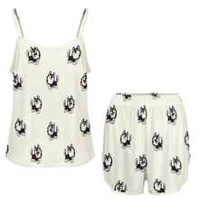 Load image into Gallery viewer, Cheerful Husky Love Women's Cami and Shorts Pajama Set-10