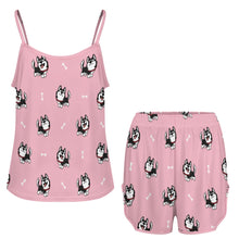 Load image into Gallery viewer, Cheerful Husky Love Women's Cami and Shorts Pajama Set-14