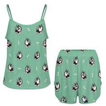 Load image into Gallery viewer, Cheerful Husky Love Women's Cami and Shorts Pajama Set-6