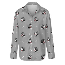Load image into Gallery viewer, Cheerful Husky Love Women's Shirt-S-DarkGray-24