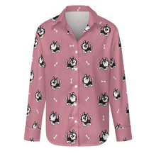 Load image into Gallery viewer, Cheerful Husky Love Women's Shirt-S-PaleVioletRed-5