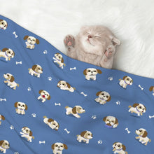 Load image into Gallery viewer, Cheerful Lhasa Apso Playtime Adventures Blanket for Dog-Pet Furniture-Blankets,Home Decor,Lhasa Apso-7