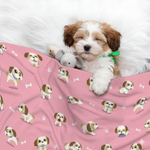 Load image into Gallery viewer, Cheerful Lhasa Apso Playtime Adventures Blanket for Dog-Pet Furniture-Blankets,Home Decor,Lhasa Apso-1