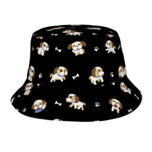 Load image into Gallery viewer, Cheerful Lhasa Apso Playtime Adventures Bucket Hat-Hats &amp; Caps-Midnight Black-One Size-1
