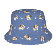 Load image into Gallery viewer, Cheerful Lhasa Apso Playtime Adventures Bucket Hat-Hats &amp; Caps-Slate Blue-One Size-49