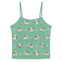 Load image into Gallery viewer, Cheerful Lhasa Apso Playtime Adventures Women's Cami and Shorts Pajama Set-12