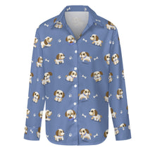 Load image into Gallery viewer, Cheerful Lhasa Apso Playtime Adventures Women's Shirt-S-CornflowerBlue-3