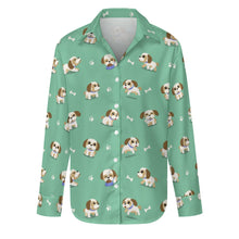 Load image into Gallery viewer, Cheerful Lhasa Apso Playtime Adventures Women's Shirt-S-MediumAquaMarine-9