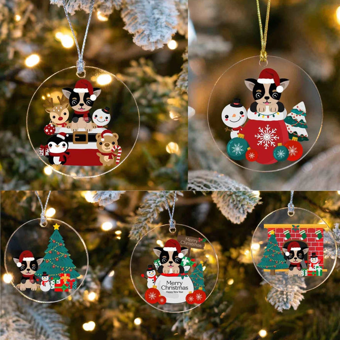 Merry Black and Tan Chihuahua Christmas Tree Ornaments - 5 Designs Bundle-Christmas Ornament-Chihuahua, Christmas-All 5 Designs (3 + 2 Free)-1
