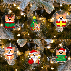 Cheerful Merry Corgi Christmas Tree Ornaments - 6 Designs-Christmas Ornament-Christmas, Corgi-6