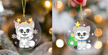 Load image into Gallery viewer, Merry Silver Husky Christmas Tree Ornaments-Christmas Ornament-Christmas, Siberian Husky-Bundle of 2-2