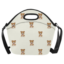 Load image into Gallery viewer, Cheerful Pit Bull Puppy Neoprene Lunch Bag-Ivory-ONESIZE-1