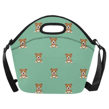 Load image into Gallery viewer, Cheerful Pit Bull Puppy Neoprene Lunch Bag-MediumAquaMarine-ONESIZE-13