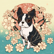 Load image into Gallery viewer, Cherry Blossom Charm Boston Terrier Wall Art Poster-Art-Boston Terrier, Dog Art, Home Decor, Poster-1