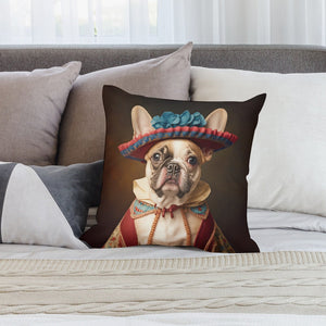 Chic Chapeau Charm Fawn French Bulldog Plush Pillow Case-Cushion Cover-Dog Dad Gifts, Dog Mom Gifts, French Bulldog, Home Decor, Pillows-2