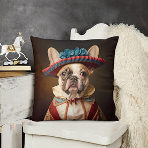Chic Chapeau Charm Fawn French Bulldog Plush Pillow Case-Cushion Cover-Dog Dad Gifts, Dog Mom Gifts, French Bulldog, Home Decor, Pillows-3