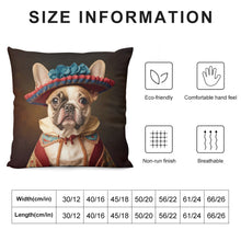 Load image into Gallery viewer, Chic Chapeau Charm Fawn French Bulldog Plush Pillow Case-Cushion Cover-Dog Dad Gifts, Dog Mom Gifts, French Bulldog, Home Decor, Pillows-6