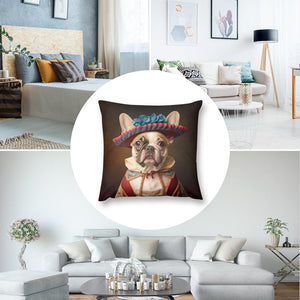 Chic Chapeau Charm Fawn French Bulldog Plush Pillow Case-Cushion Cover-Dog Dad Gifts, Dog Mom Gifts, French Bulldog, Home Decor, Pillows-8