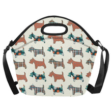 Load image into Gallery viewer, Chic Schnauzer Pattern Mix Neoprene Lunch Bag-Accessories-Accessories,Bags,Lunch Bags,Schnauzer-Ivory Cream-2