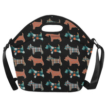 Load image into Gallery viewer, Chic Schnauzer Pattern Mix Neoprene Lunch Bag-Accessories-Accessories,Bags,Lunch Bags,Schnauzer-Midnight Black-4