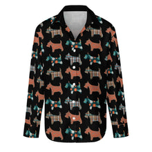 Load image into Gallery viewer, Chic Schnauzer Pattern Mix Women's Shirt-Apparel-Apparel,Dog Mom Gifts,Schnauzer,Shirt-Midnight Black-S-7