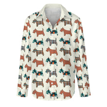 Load image into Gallery viewer, Chic Schnauzer Pattern Mix Women's Shirt-Apparel-Apparel,Dog Mom Gifts,Schnauzer,Shirt-Ivory Cream-S-4