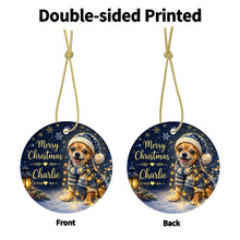 Load image into Gallery viewer, Chihuahua Christmas Ornament - Cozy Winter Pet Portrait Design - Personalize with Photo and Name-Christmas Ornament-Christmas,Christmas Ornament,Personalize Artwork-4