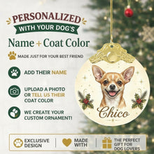 Load image into Gallery viewer, Chihuahua Christmas Ornament - Gold Crown Dog Portrait - Personalized with Photo and Name-Christmas Ornament-Christmas,Christmas Ornament,Personalize Artwork-2