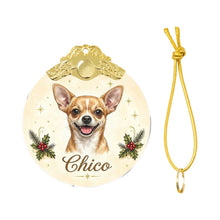 Load image into Gallery viewer, Chihuahua Christmas Ornament - Gold Crown Dog Portrait - Personalized with Photo and Name-Christmas Ornament-Christmas,Christmas Ornament,Personalize Artwork-4