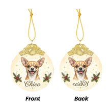 Load image into Gallery viewer, Chihuahua Christmas Ornament - Gold Crown Dog Portrait - Personalized with Photo and Name-Christmas Ornament-Christmas,Christmas Ornament,Personalize Artwork-5