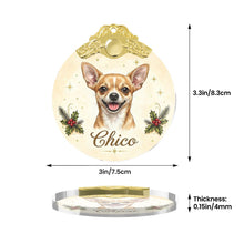 Load image into Gallery viewer, Chihuahua Christmas Ornament - Gold Crown Dog Portrait - Personalized with Photo and Name-Christmas Ornament-Christmas,Christmas Ornament,Personalize Artwork-6