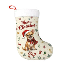 Load image into Gallery viewer, Chihuahua Christmas Stocking - Cozy Festive Wishes - Personalize with Photo and Name-Christmas Ornament-Christmas,Christmas Stocking,Personalize Artwork-3