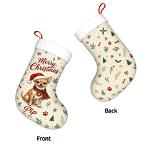 Load image into Gallery viewer, Chihuahua Christmas Stocking - Cozy Festive Wishes - Personalize with Photo and Name-Christmas Ornament-Christmas,Christmas Stocking,Personalize Artwork-4
