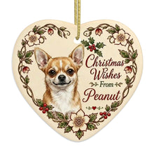 Load image into Gallery viewer, Chihuahua Dog Ornament - Christmas Wishes Design - Personalized with Name-Christmas Ornament-Chihuahua,Christmas,Personalize Artwork-4
