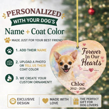 Load image into Gallery viewer, Chihuahua Dog Ornament - Forever In Our Hearts Design - Personalized with Name-Christmas Ornament-Chihuahua,Christmas,Personalize Artwork-2