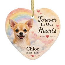 Load image into Gallery viewer, Chihuahua Dog Ornament - Forever In Our Hearts Design - Personalized with Name-Christmas Ornament-Chihuahua,Christmas,Personalize Artwork-4
