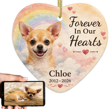 Load image into Gallery viewer, Chihuahua Dog Ornament - Forever In Our Hearts Design - Personalized with Name-Christmas Ornament-Chihuahua,Christmas,Personalize Artwork-1